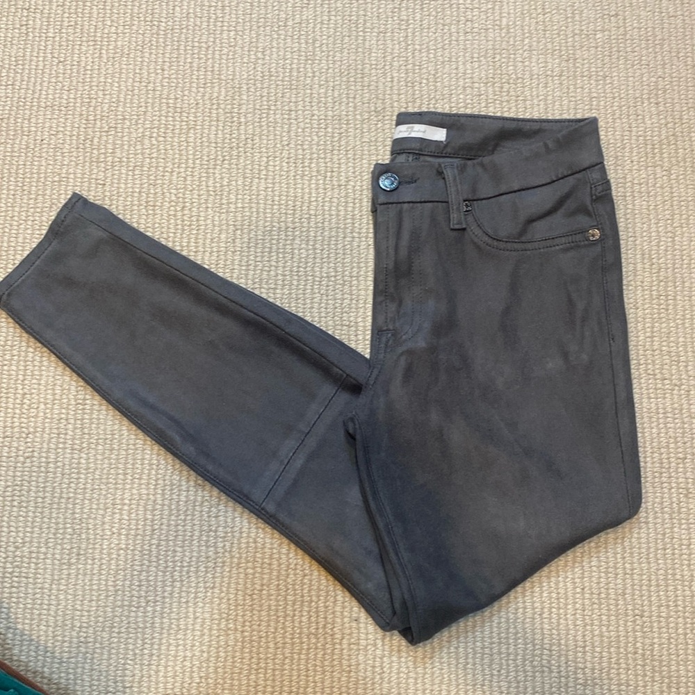 7 for all mankind, grey ultra suede skinny Jean